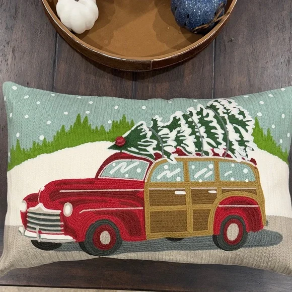 Pottery Barn Woody Car Throw Pillow w/Insert - Picture 1 of 7